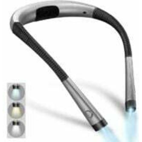Rechargeable Neck Reading Light for Bed. 3 Colors. 6 Brightness Levels. Foldable Arms. Long Battery Life. Perfect for Reading, Knitting, and Repairing. (1/5)