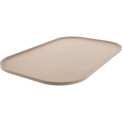 Pet Food Mat with Raised Edges, Non-Slip Silicone Mat for Dogs and Cats, for Food and Water, Certified Beige (1/5)