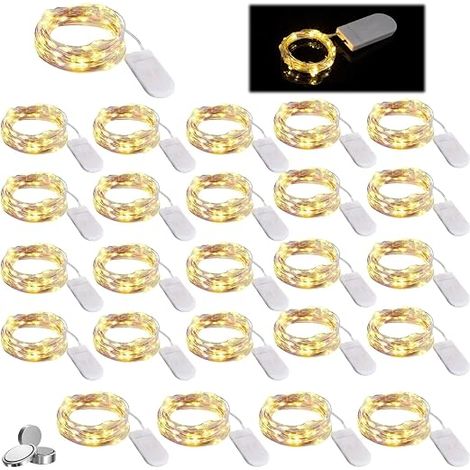 LED Fairy Lights, 1 Metre, Waterproof Copper Wire for Party, Christmas, Bedroom, Wedding, Birthday Decoration (Warm White) (1/5)