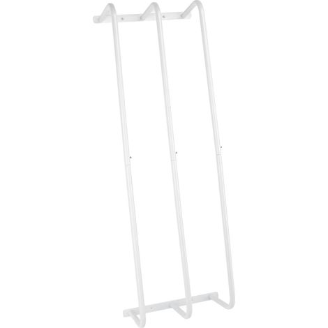 Rack serviettes roulées trois tubes fer mural porte-serviette vertical de salle de bain blanc (1/5)