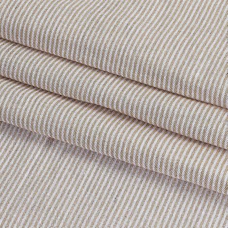 Tissu à rayures tissées de 2 yards (1,83 m x 152 cm), beige, motif lignes, nappe douce, vendue au mètre pour coussins, rideaux, décoration intérieure, vêtements et loisirs créatifs. (1/5)