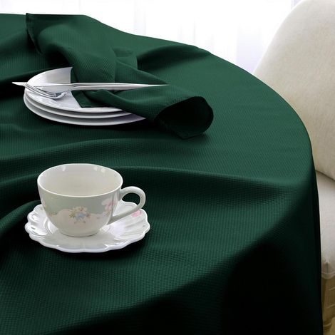 Tischdecke Grün Abwaschbar Rund 140 cm Wasserabweisend Jacquard Geometrisch
