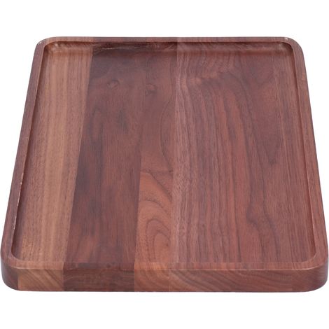 Servierplatte aus Walnussholz, quadratisch, Dekoration, Obstteller, Dessertteller, Tablett, Grillplatte aus Holz, 34 x 23 x 2 cm (1/5)