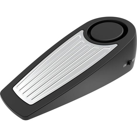 Butée de porte avec alarme pour maisons, chambres et hôtels, 130 dB, facile à installer, butée de sol fiable et portable, pack de 1, noir. (1/5)