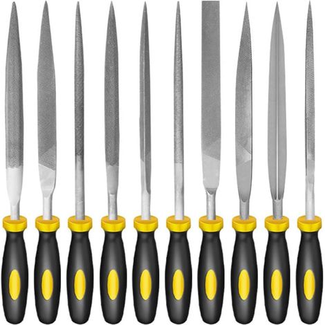 Set mit 10 Mini-Metallfeilen, Holzschnitzwerkzeuge, geeignet zum Feilen von Stahl und zum manuellen Schärfen von Holz.