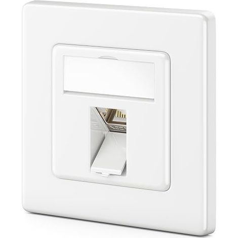 CAT8 Network Socket with RJ45 Keystone - 40 Gbps - Shielded STP - Data Socket for Patch Cables, Network, Ethernet to Pose - Gigabit LAN - White (1/5)