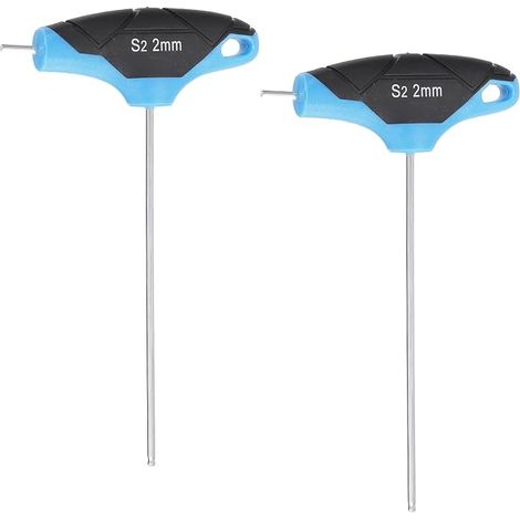 2Pcs Clé Hexagonale À Bout Sphérique 2mm Métrique Bleu Noir (1/5)
