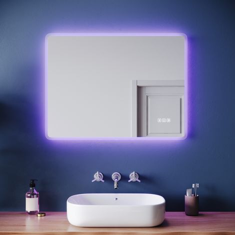 ELEGANT Bathroom LED Mirror Wall Backlit Mirror with Shaver Socket Bluetooth Anti-Fog and 3 Lighting Modes, Square 1000x600mm
