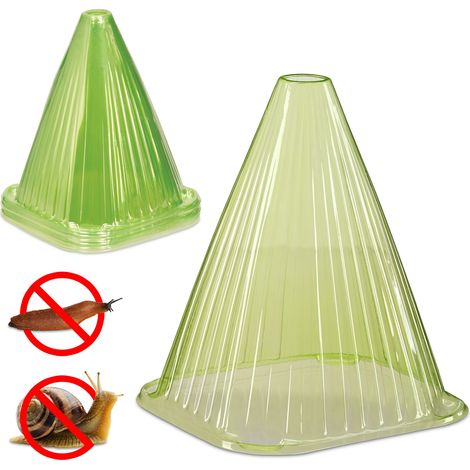 Relaxdays Plant Cloche, Set of 24, Seedling Cover, Snail & Frost Protection, HWD: 22 x 19 x 19 cm, Garden, PVC, Green