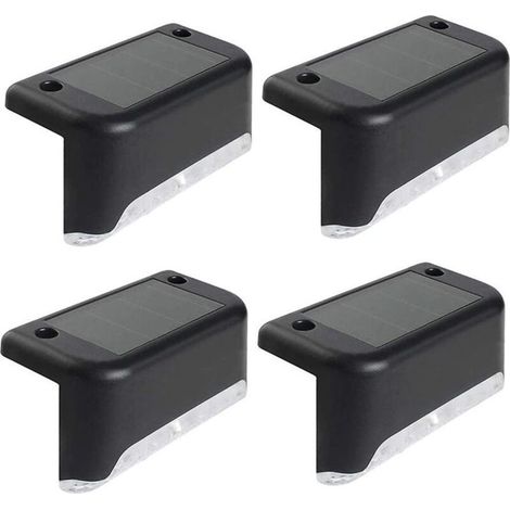UlisemLot de 4 lampes solaires à LED pour terrasse, jardin, allée, escaliers, clôture, étanches IP65 (1/4)