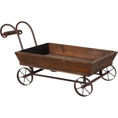 Carro expositor de madera y metal 65x35.5x31.5h cm (1/5)