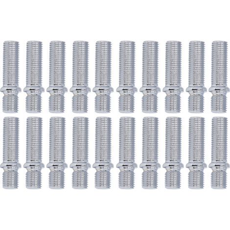 goujon roue m12x1.25,Conversion de Goujon de Roue, 20pcs Goujon de Conversion de Roue 50mm Longueur 33mm Adaptateur de Vis de Roue de Voiture Boulons de Conversion de Goujon de Roue(M12x1.25 to M12x1. (1/5)