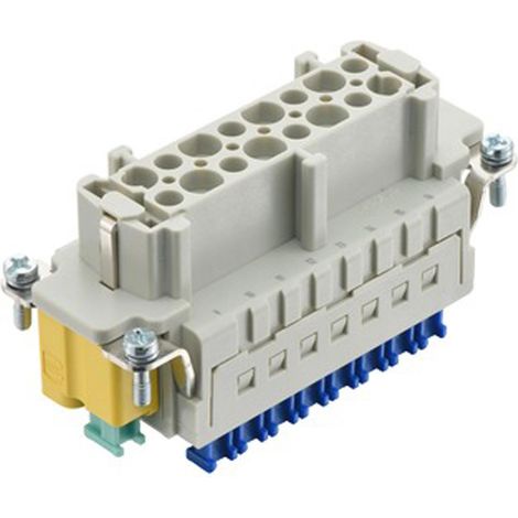 HARTING Han 16ES Press-SMC-BE-KZFA-PE Press Buchseneinsatz (F) Käfigzugfederanschluss Press / PE Press, 16-polig+PE 500V, 16A - 1 Stück