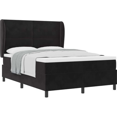 Maison Exclusive - Letto a molle con materasso Nero 190 x 140 cm Velluto