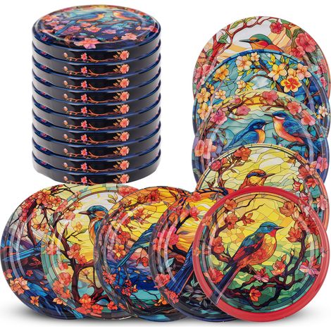 KADAX Deckel fi82 10er Pack Vögel Buntglas TO-82