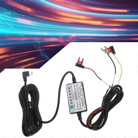 Câble mini USB câblé amélioré pour caméra embarquée de voiture, 12 V30 V vers 5 V 2,5 A (1/4)