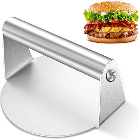 Pesse à Hambuge, 5,5 Pouces Smash Buge onde en Acie Inoxydable Pesse Steak Haché Antiadhésif Pesse à Viande Pesse à Galettes pou Steak, Buge, Patties, Babecue (1/5)