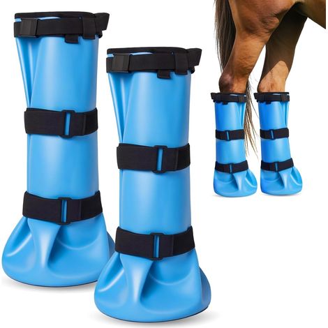 Lot de 2 bottes à bulles d'air pour problèmes de sabots, muguet, abcès, traitement du soin des sabots (1/5)