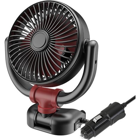 Ventilateur Automobile 12 V - Rotatif 360° - Pour Siège Arrière - 2 Vitesses - Branchement Sur Prise Allume-Cigare - 1 Pièce (1/5)