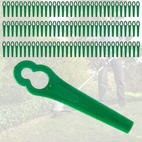 Plastic Lawn Mower Blades, Pack of 100 Plastic Blades, Lawn Mower Blades, Cutting Blades 83mm, Replacement Blades for AC Garden Mower (1/5)