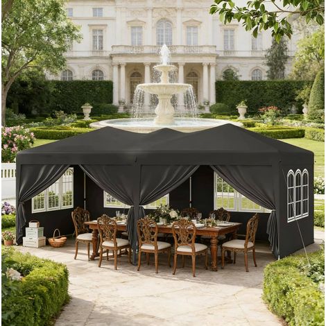 Pavillon Faltpavillon wasserdicht 3x6 m grau HAVRYA (1/4)