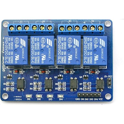 Kit 4 Reles  4-Canales 5V para Arduino[Compatible Arduino]