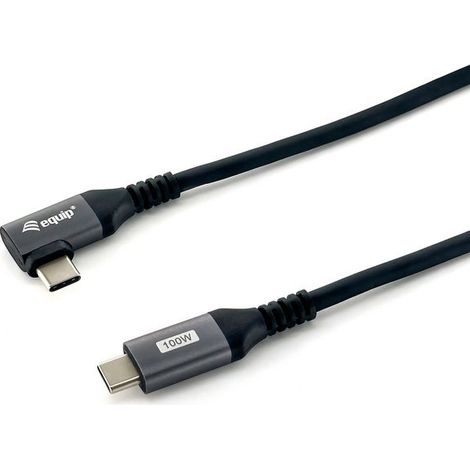 CABLE USB-C MALE - USB-C MALE 90º CORNED 1 METRE EQUIP 5A 100W 480mbps