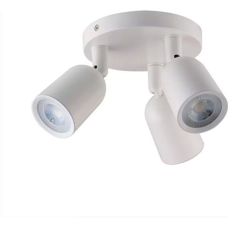 V-TAC VT-899 Spot double rond orientable en saillie pour 3 GU10/GU5.3, corps en aluminium blanc - 7982 (1/4)