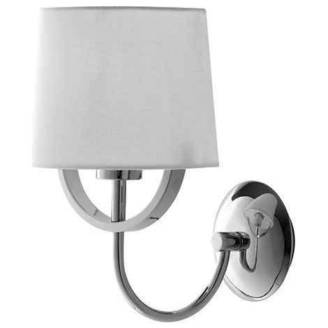 "Applique ASTORIA in metallo cromato con paralume in tessuto"