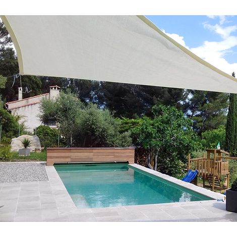 Voile d'ombrage rectangulaire 4x3m perméable à suspendre Couleur: Crème (1/5)