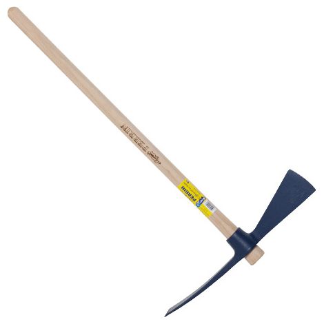 Pioche hache 2,5 kg en acier C40 – Longueur de lame 30 cm – Manche 90 cm pour travaux de jardinage et construction – Outils Perrin (1/2)