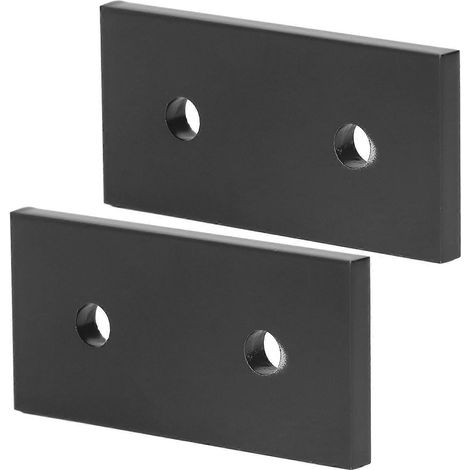 Stück 2-Loch-Verbindungsplatten, druckfest, rechteckig, flach, Aluminiumlegierung, schwarz 404
