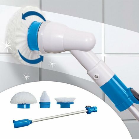 Brosse électrique rotative sans Fil Nettoyage Salle de Bain Rechargeable avec 3 brosses - RWBrosse de nettoyage (1/5)