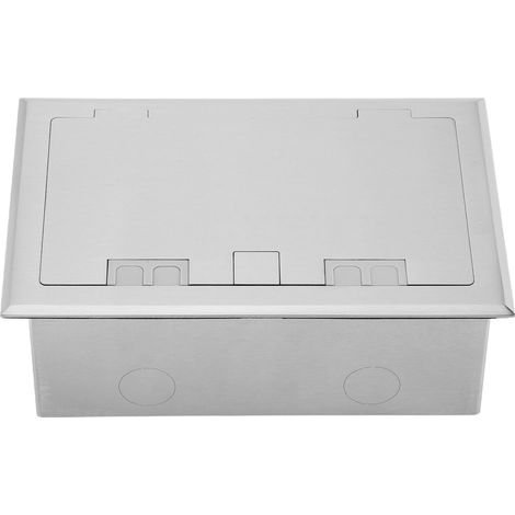 Boîtier de prise de sol encastré étanche en acier inoxydable, kit de prise plate 4 kW 16 A avec 2 prises à 2 broches et 2 ports USB, pour marbre (1/5)
