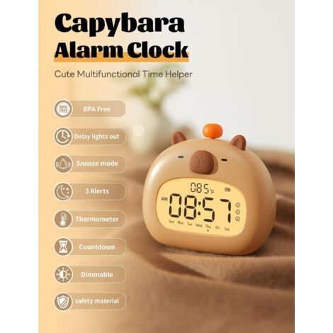 Sveglia digitale per bambini, LED regolabile, 3 gruppi di allarmi educativi giorno-notte, ideale per studenti e adolescenti (1/4)