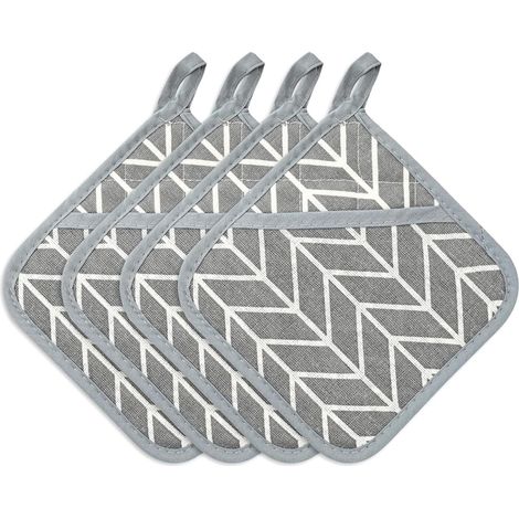 Paño De Cocina - 17x17 Cm - Algodón - Resistente Al Calor - Para Horno Y Repostería - Gris - Pack De 4 (1/5)