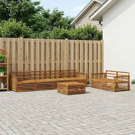 vidaXL Outdoor-Sofagarnitur 7 pcs Natur Massivholz Akazie (1/5)