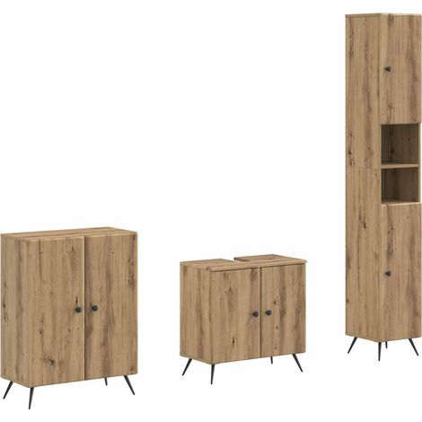 Maison Exclusive - Set di armadietti da bagno in 3 pezzi BREDA Rovere Artigianale (1/5)