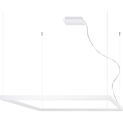 Hängelampe Pendelleuchte Designleuchte weiß LED Wohnzimmerleuchte Alu H 150 cm (1/5)