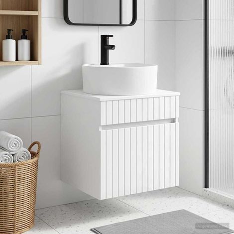 vidaXL Mobile lavabo da parete Bianco Lucido 49 x 44,5 x 65 cm