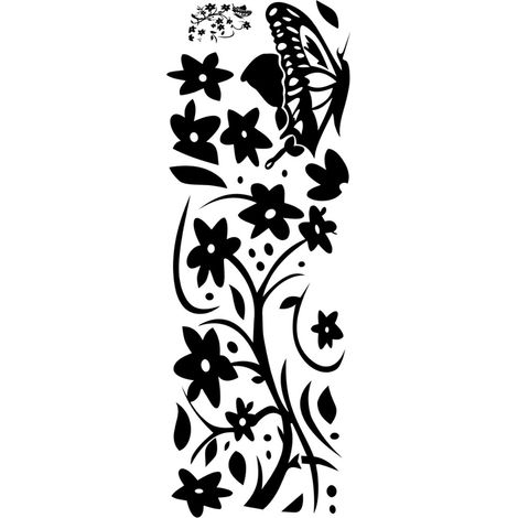 Decal Murale Fleur Rotin - Autoadhésif Étanche - Pour Vitre Chambre à Coucher - Lot de 1 (1/5)