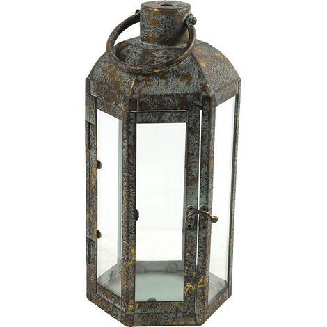 Laterne rd Reuven S grau L14,5B16,5H34CM