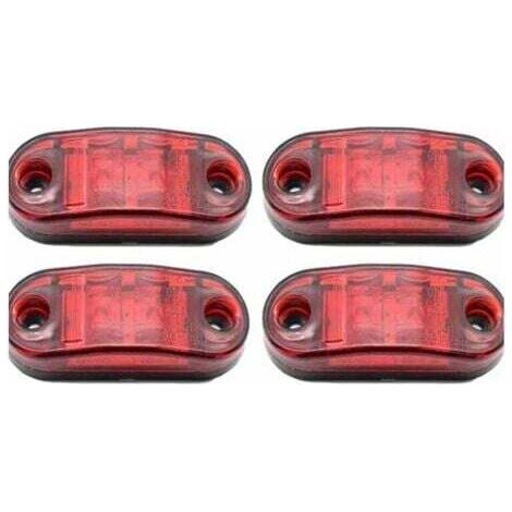 4er-Pack LED-Seitenmarkierungsleuchten, 12–24 V, weiß/rot, doppelseitige Warnleuchten, LKW-Anhänger-Parkleuchten, Begrenzungsleuchten