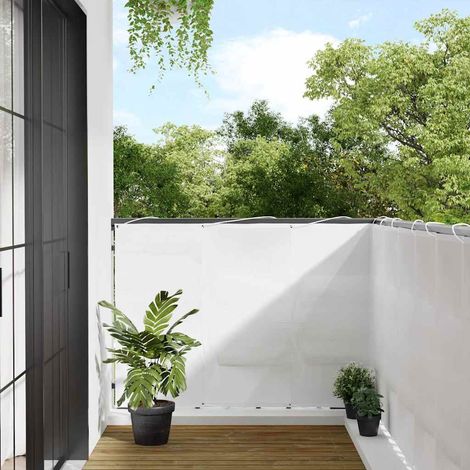 Balkon-Sichtschutz Weiß 120x800 cm 100 % Polyester-Oxford