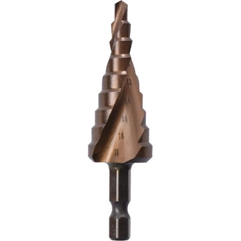 Foret étagé à rainurer hélicoïdal M35 en acier rapide 4-20 mm Tige hexagonale métrique contenant du cobalt, foret hélicoïdal pour bois, métal, acier inoxydable (1/5)