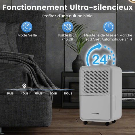 Capacité 15L/J pour un Air Sain et Sec Déshumidificateur Silencieux Chambre Salon Pièce 20m² (1/5)
