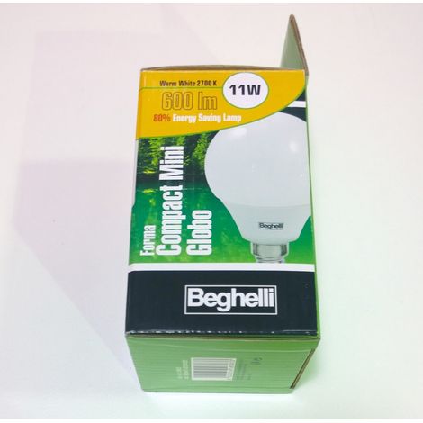 BEGHELLI 11W (E14 Blanc Blanc Chaud 230 V 0,08 A 112 mm/70 mm)