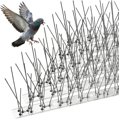 Piquets Anti Oiseaux de 1 m, piquets Anti Pigeons en Acier Inoxydable pour toits, Jardins et fenêtres, Protection Anti Oiseaux en Acier Inoxydable Contre Les Corbeaux (1/5)