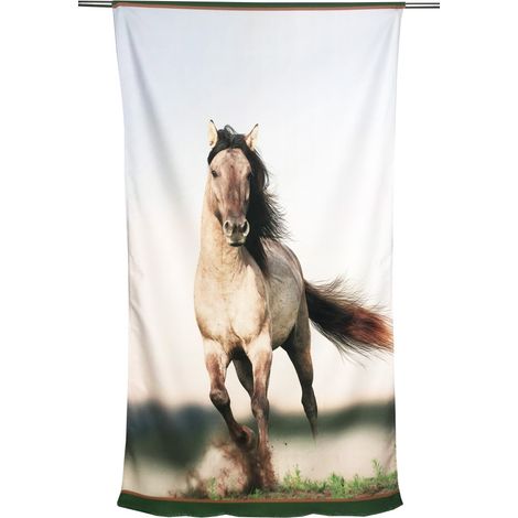 SERVIETTE de plage terry CHEVAUX de COURSE de grande taille cm. 90 X 170