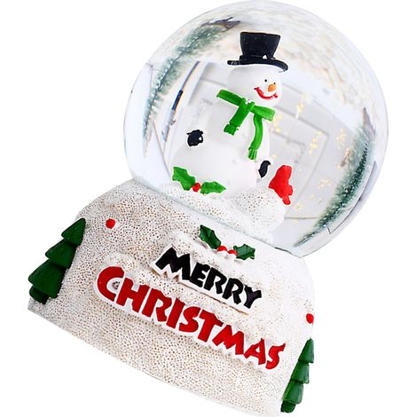 Boule de Noël lumineuse en cristal, boule en verre anglais, décoration de bureau, cadeau de Noël pour enfants, bonhomme de neige, grande taille (1/5)